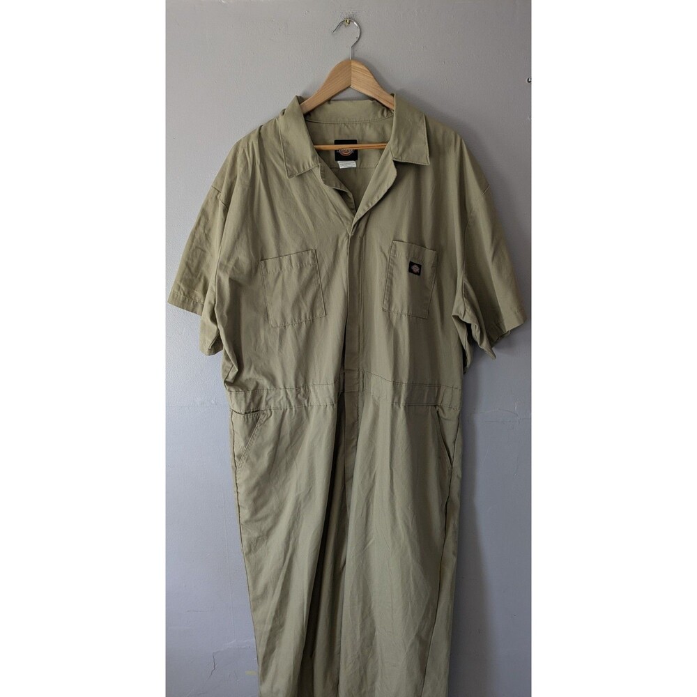 Dickies Jumpsuit Coveralls tan/khaki Size 3XL Short Sleeve Mechanic Workwear